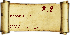 Moosz Eliz névjegykártya
